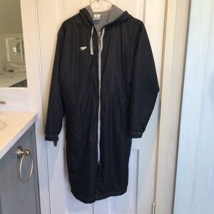 Speedo - Black and grey hooded swim robe - Size S